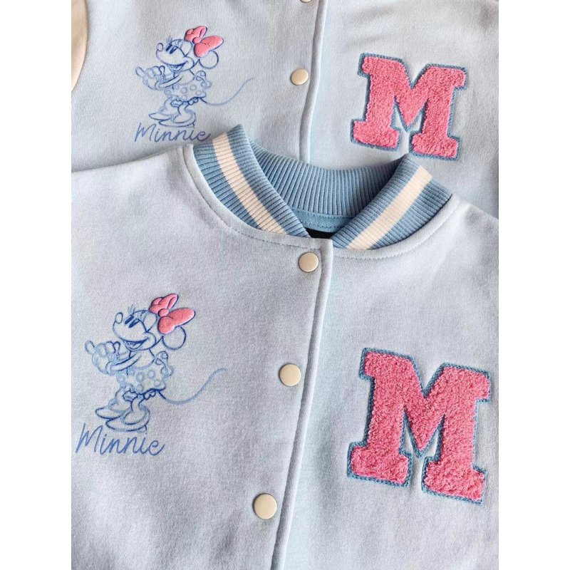 Áo khoác nỉ bomber cúc bấm bé gái Disney du xịn