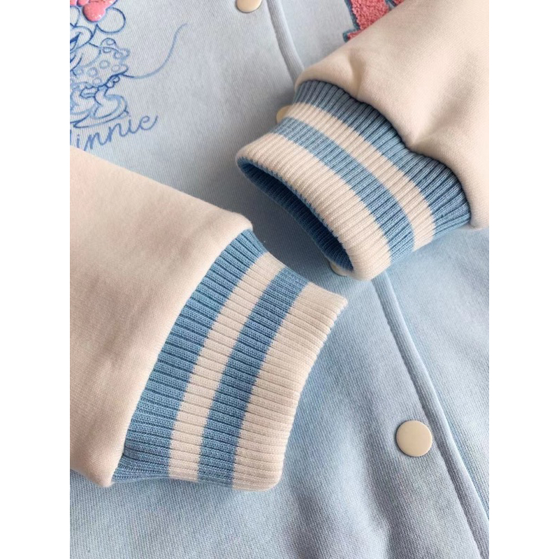 Áo khoác nỉ bomber cúc bấm bé gái Disney du xịn