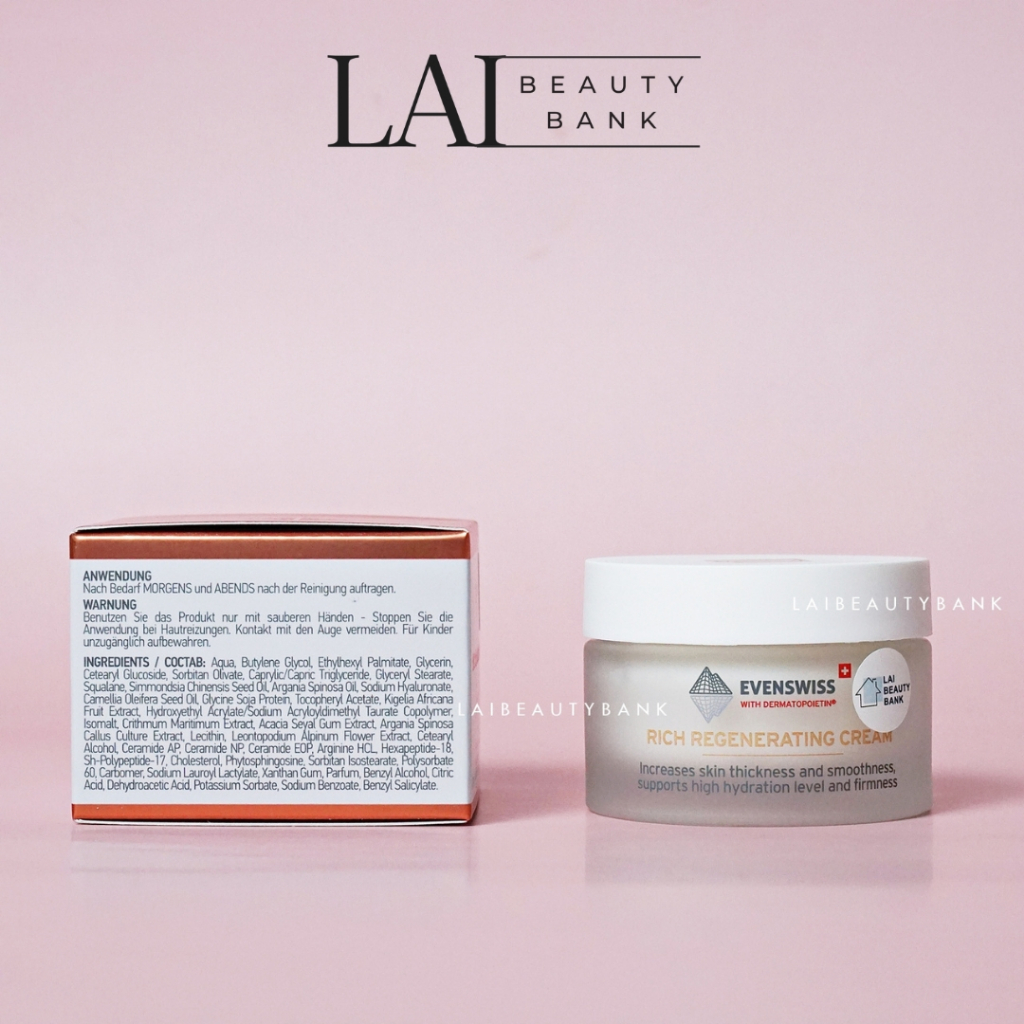 Kem dưỡng phục hồi da Evenswiss Rich Regenerating Cream 50ml - LAI BEAUTY BANK