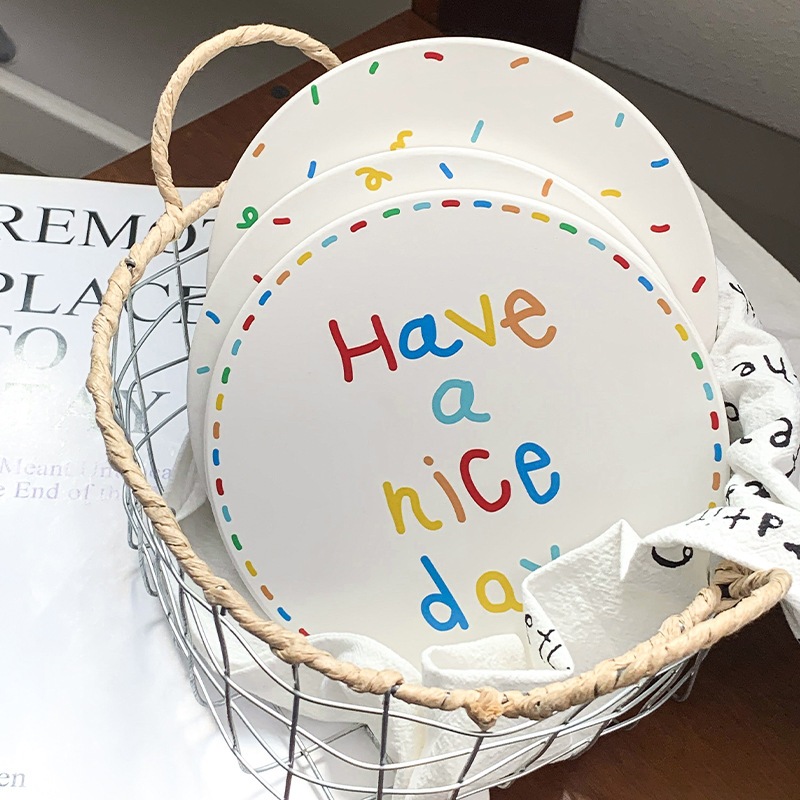 Lót ly sứ have a nice day cho căn bếp yêu thương dễ thương, lót ly xinh xắn
