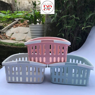 Giỏ đựng đồ có quai xách đa năng tiện lợi nhựa Việt Nhật, rổ 2 quai sọc 3214