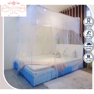 Màn tuyn hoa DỆT 10/10 Cao Cấp - HÀNG CHÍNH HÃNG - mùng, màn ngủ - chống muỗi, chống côn trùng - KT: 1m2, 1m6, 1m8, 2m2