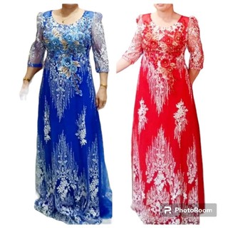 Áo Dài Dạ Hội Kim Sa Bà Sui Sang Trọng Cho Mẹ, Dạ Hội Áo Dài Kim Sa Bà Sui đính hoa cao cấp