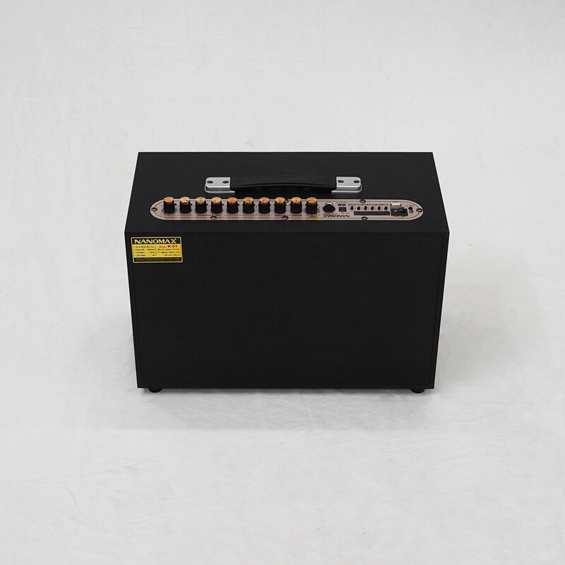 Loa Karaoke Xách Tay Nanomax K-01 (Loa 2 đường tiếng, Bass 20cm, 120W, 2 Micro karaoke chống hú rít, hát nhẹ, tiếng sáng