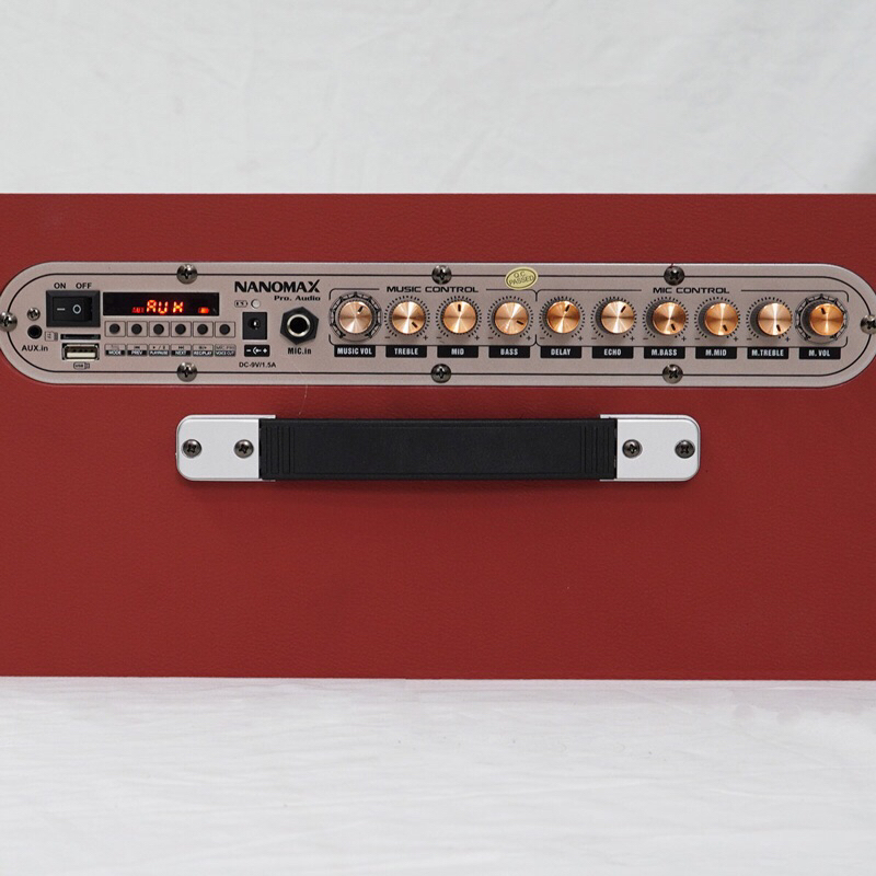 Loa Karaoke Xách Tay Nanomax K-01 (Loa 2 đường tiếng, Bass 20cm, 120W, 2 Micro karaoke chống hú rít, hát nhẹ, tiếng sáng