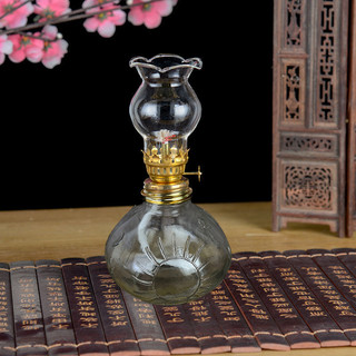 1 cặp đèn cầu thủy tinh, đèn dầu bàn thờ ông địa, đèn dầu thủy tinh giá rẻ