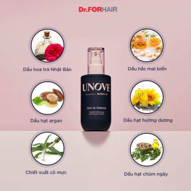Tinh chất nuôi dưỡng chăm sóc tóc khô và hư tổn UNOVE SILK OIL ESSENCE 70ml
