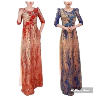 Áo dài kim sa bà sui sang trọng cao cấp cho mẹ, Dạ hội áo dài kim sa cho bà sui thiết kế đính đá kết hoa sang trọng