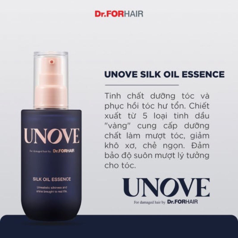 Tinh chất nuôi dưỡng chăm sóc tóc khô và hư tổn UNOVE SILK OIL ESSENCE 70ml