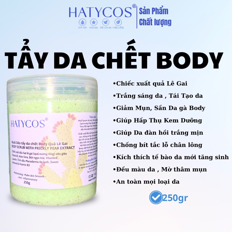 Tẩy da chết Body HATYCOS Mờ Thâm Nách ,Mông , Bẹn giúp siêu mịn và trắng da Lê Gai