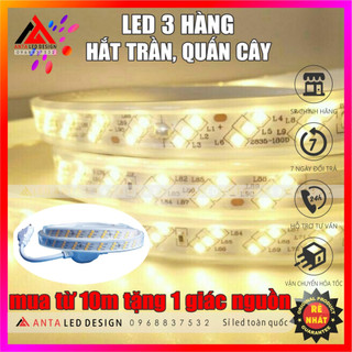 Dây led 3 hàng siếu sáng dùng hắt trần, quấn cây, trang trí chống nước hàng loai 1