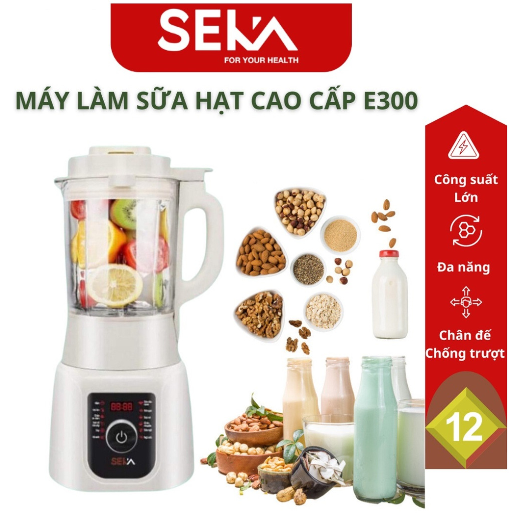 Máy làm sữa hạt, máy xay nấu đa năng, chính hãng SEKA E300 [Bảo hành 12 tháng]