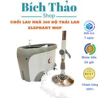 Chổi lau nhà 360 độ cao cấp Cây lau nhà tự vắt thông minh Thái Lan Elephant Mop nhập khẩu chính hãng tặng kèm bông lau