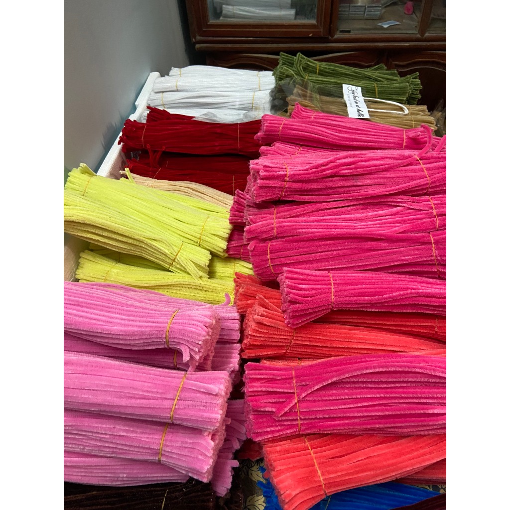 Bó 100 dây kẽm nhung làm hoa loại 1 lông xù, làm đồ thủ công handmade, DIY, hoa kẽm nhung
