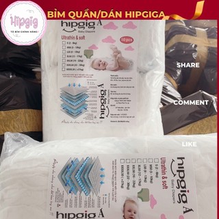 Tã Bỉm quần/dán Hippig A đủ size M100/L100/XL100/XXL100/XXXL100 ( bỉm mỏng mềm, không vón cục)