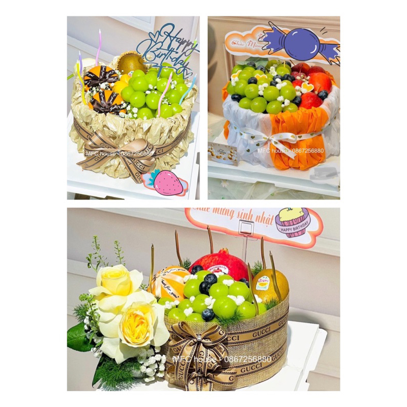 Giỏ quà trái cây mẫu bánh kem sinh nhật  - MFC house