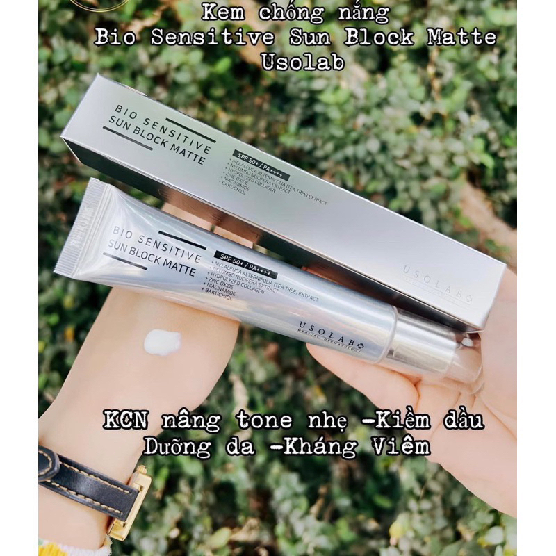 Kem chống nắng lên tone nhẹ nhàng U.s.o.l.a.b bio sensitive sun block matte