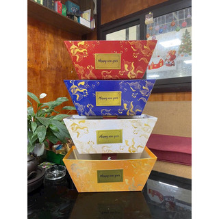 Combo 10 chiếc giỏ thuyền Happy new year trang trí giỏ quà thờ tết