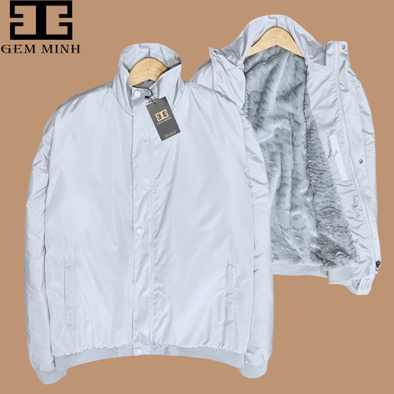 bigsize 58-110kg-áo khoác nam lót lông mặc ấm mùa đông vải dù chống nước nhẹ áo phao nam trần bông