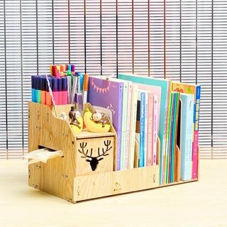 Kệ dụng cụ văn phòng đựng hồ sơ có ngăn để khăn giấy VP04 Vân Gỗ
