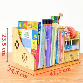 Kệ Sách Hồ Sơ Tài Liệu Đa Năng Để Bàn Bằng Gỗ KS01