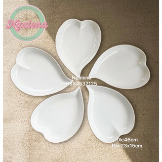 Set đĩa tim to gốm sứ Bát Tràng đường kính 46cm