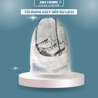 Túi đựng giày dép du lịch GIN HOME, túi đựng đồ đa năng chống thấm nước có dây rút miệng túi tiện lợi