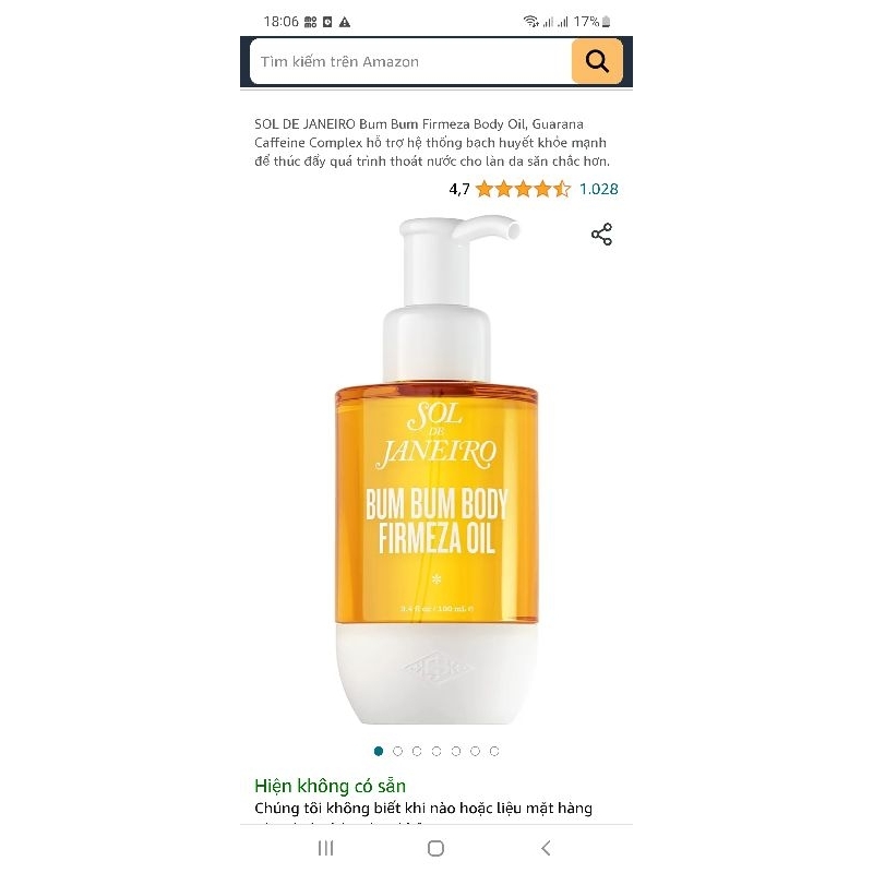 Bum Bum Body Firmeza Oil - Dầu dưỡng thể làm săn chắc + làm dịu da rõ rệt cho làn da  của bạn