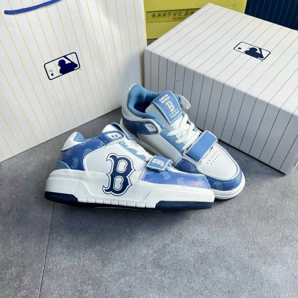 Giày Thể Thao MLB Chunky Liner Mid Ny Chữ - Chữ B -Đen Trắng Hot 2023.Giày Sneaker M.LB Chunky Mid Đen Trắng Chuẩn Sc Pk
