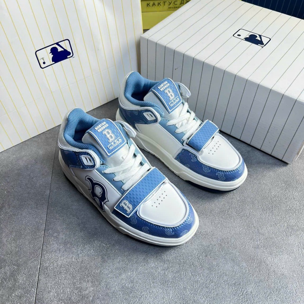 Giày Thể Thao MLB Chunky Liner Mid Ny Chữ - Chữ B -Đen Trắng Hot 2023.Giày Sneaker M.LB Chunky Mid Đen Trắng Chuẩn Sc Pk