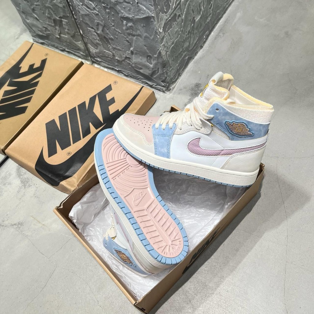 Giày thể thao Jordan 1 High Zoom Comfort Pink Oxford Hồng phấn Hot 2023 ,Giày sneaker Jd cổ cao Hồng cao cấp nam nữ