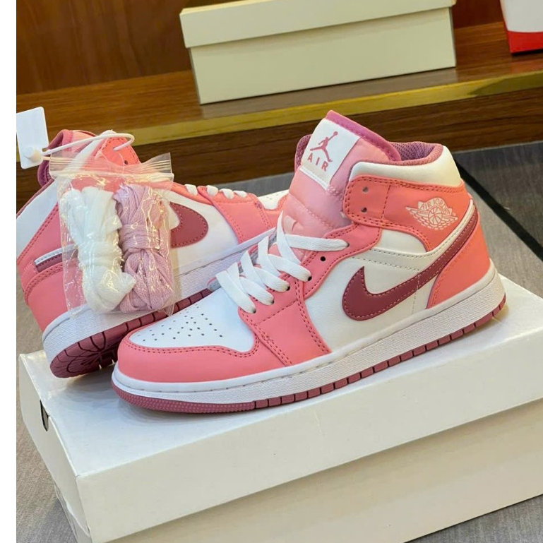 Giày thể thao Jordan 1 High Zoom Comfort Pink Oxford Hồng phấn Hot 2023 ,Giày sneaker Jd cổ cao Hồng cao cấp nam nữ