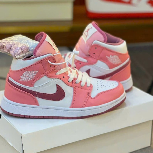 Giày thể thao Jordan 1 High Zoom Comfort Pink Oxford Hồng phấn Hot 2023 ,Giày sneaker Jd cổ cao Hồng cao cấp nam nữ