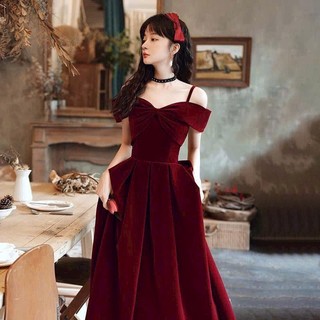 ĐẦM DỰ TIỆC HAI DÂY BẸT VAI DÁNG XÒE TÙNG, VÁY THIẾT KẾ DÁNG DÀI MAXI SANG TRỌNG THANH LỊCH