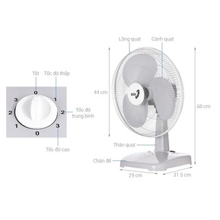Quạt bàn asia 3 cánh b16001-xv1 45w- hàng công ty chính hãng - bảo hành 24 tháng