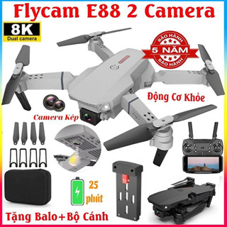 Flycam mini drone mini E88 Pro max 2 camera 4K giá rẻ pin trâu sóng khỏe độ bền cao Phù hợp cho trẻ em và người mới chơi