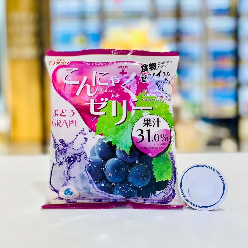 Thạch rau câu konnyaku Aguri Nhật Bản vị trái cây gói 6 cái
