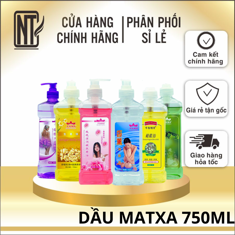 Tinh Dầu massage body 750ml 6 mùi tặng kèm vòi hút - hàng chuẩn- nói KHÔNG với hàng kém chất lượng - sỉ sll giá tốt nhất
