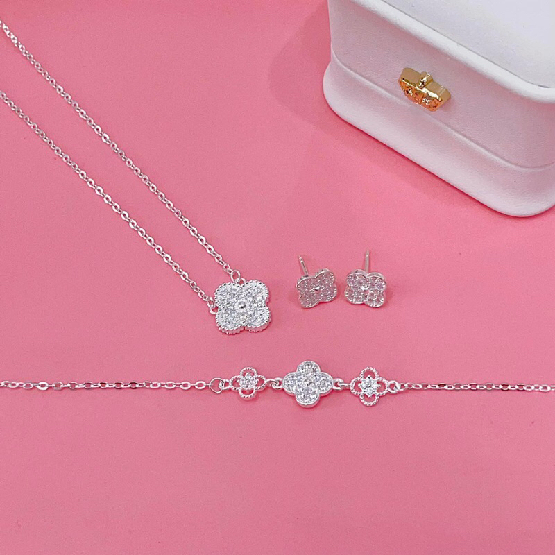 Set cỏ 4 lá bạc