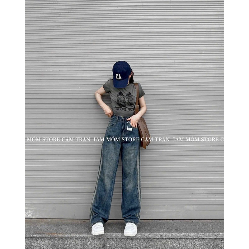 QUẦN JEANS TRẮNG BAGGY RÁCH CÁ TÍNH
