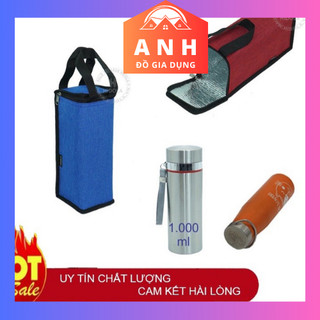 Túi giữ nhiệt bình 1000ml 1200ml, 1500ml đựng bình giữ nhiệt caro hoạ tiết thổ cẩm bình BAOL
