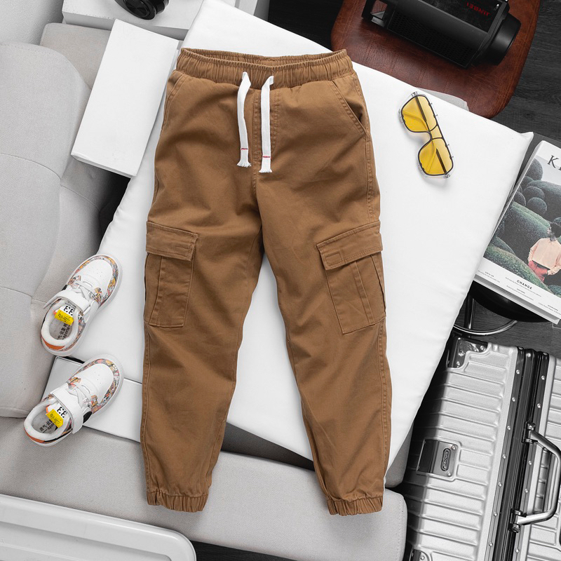 Quần Kaki dài bé trai bo gấu, size 12-55kg chất kaki co giãn nhẹ