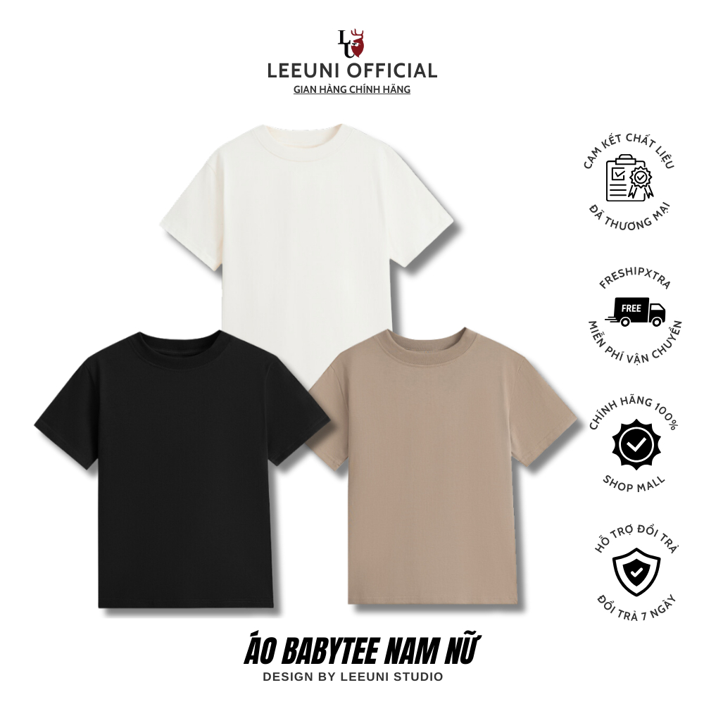 Áo Thun Baby Tee Trơn Local Brand LeeUni Chất Vải Cotton 100%