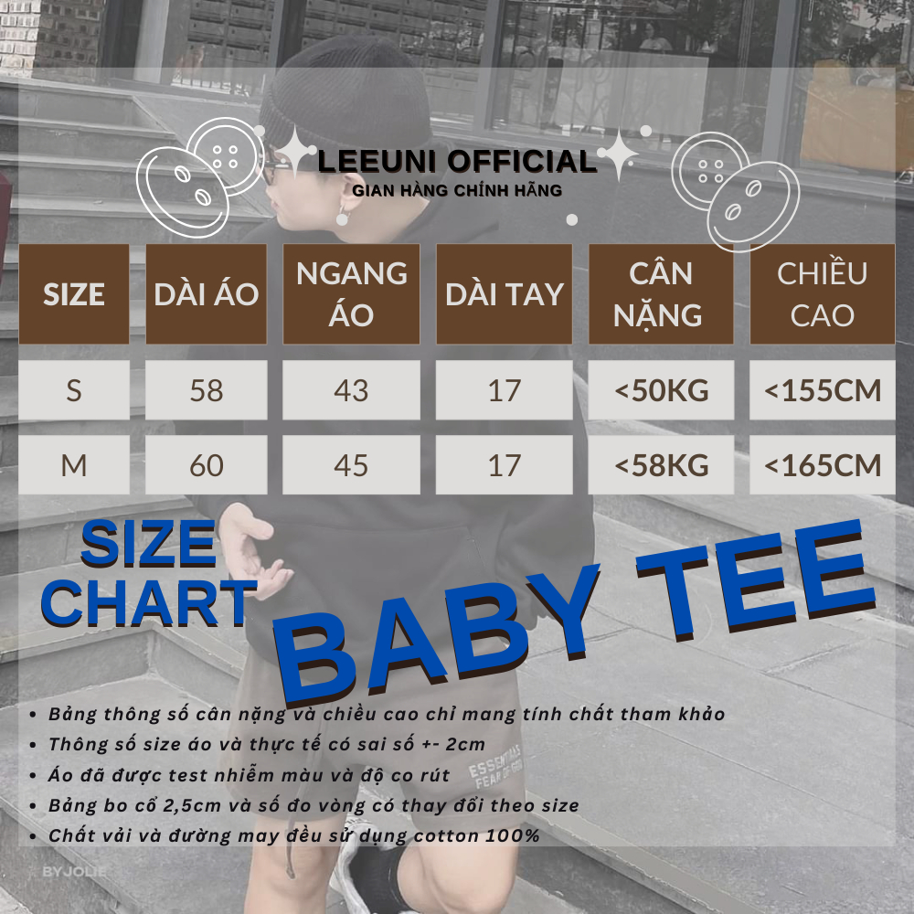 Áo Thun Baby Tee Trơn Local Brand LeeUni Chất Vải Cotton 100%