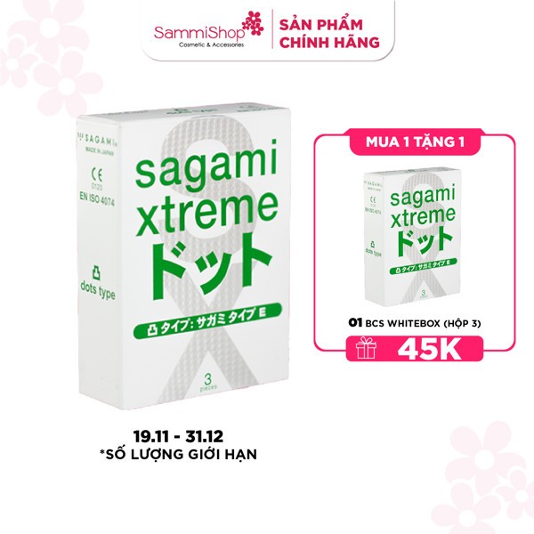Sagami Bao cao su Type E Whitebox (Hộp 3)
