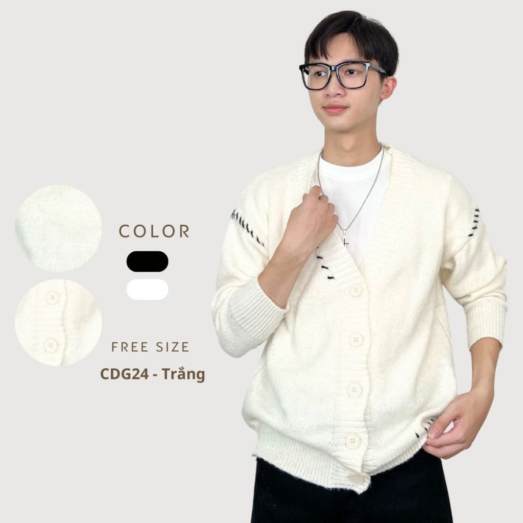 Áo Len Cardigan Nam Dài Tay Phong Cách Hàn Quốc, Cardigan Len Nam Nữ Dày Dặn Thanh Lịch Sang Trọng Xốp MADELA