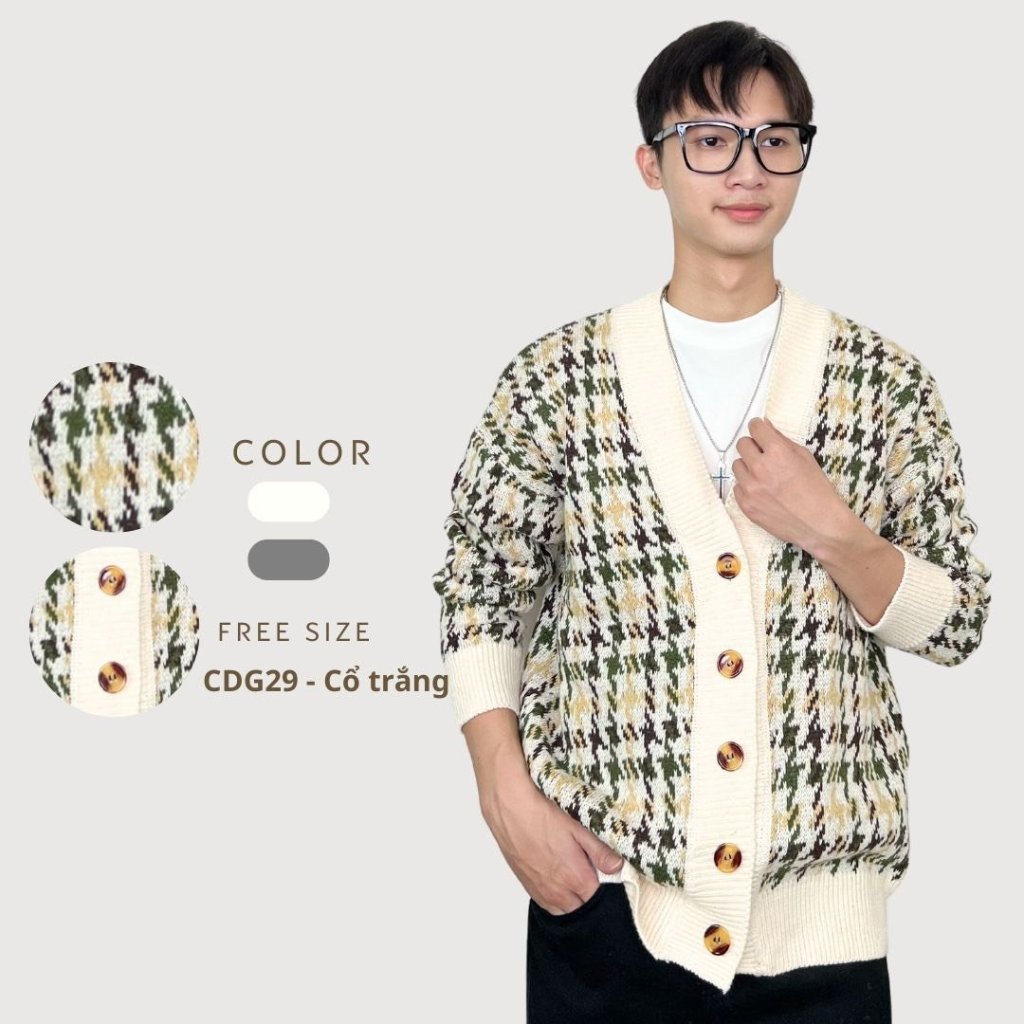 Áo Len Cardigan Nam Dài Tay Phong Cách Hàn Quốc, Cardigan Len Nam Nữ Dày Dặn Thanh Lịch Sang Trọng Xốp MADELA