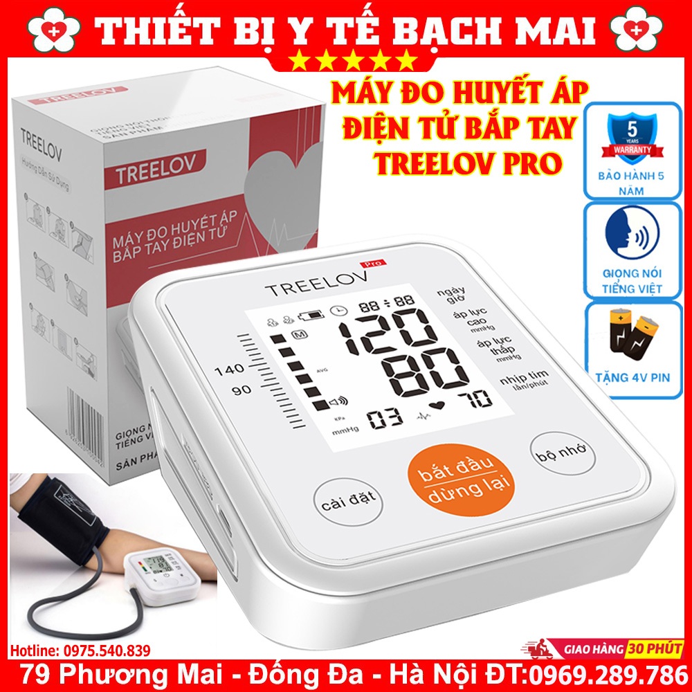 Máy Đo Huyết Áp TREELOV B01B Pro - Có Giọng Nói Tiếng Việt - Điện Tử Bắp Tay
