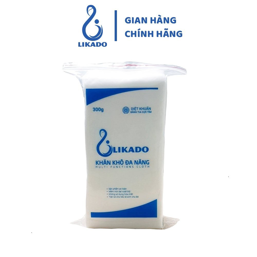 Khăn khô đa năng cho bé Likado 300g kích thước