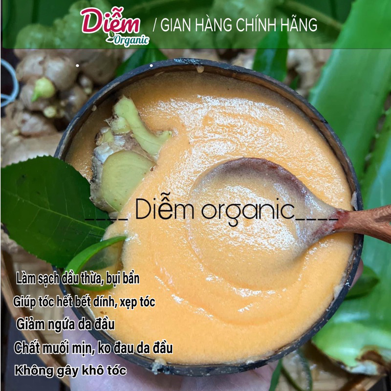 Tẩy Tế Bào Chết Gừng Trà Xanh Da Đầu, detox, Kiềm Dầu bết, Sạch da dầu, Tóc cực tơi phồng, không bị khô tóc